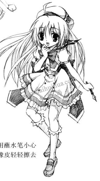 卡通美少女的畫法 步驟3