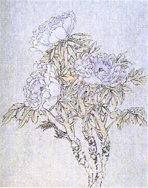 牡丹國(guó)畫(huà)第三步畫(huà)法：暈染花瓣
