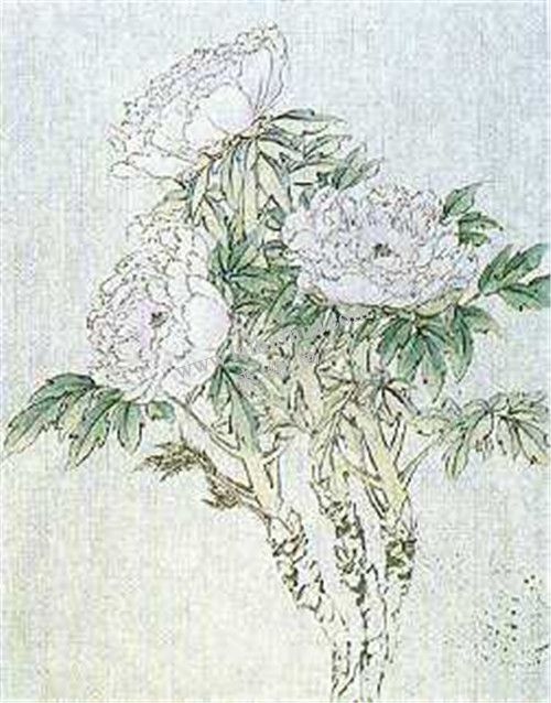 牡丹國(guó)畫(huà)第四步畫(huà)法：二次暈染