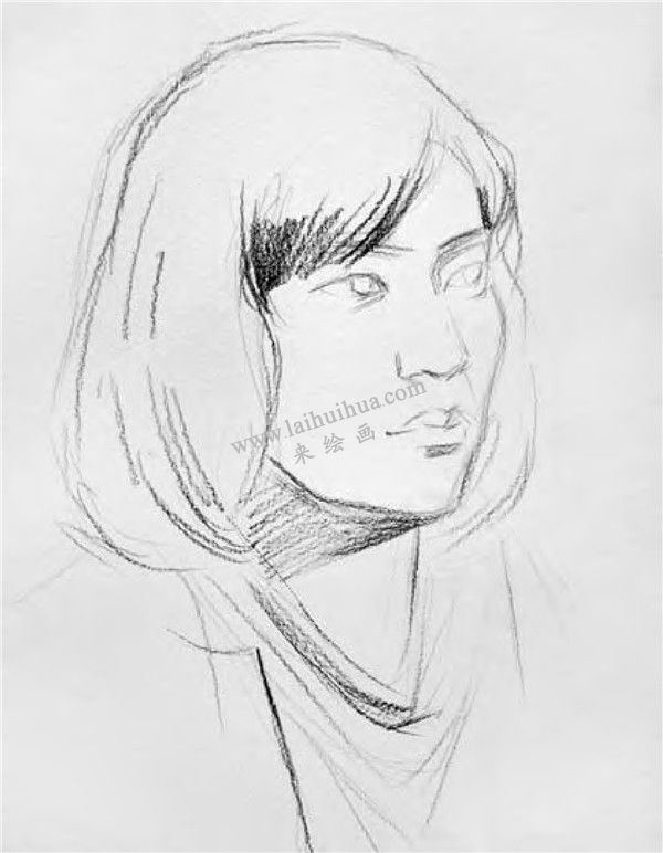 女性素描頭像寫(xiě)生畫(huà)法 步驟一