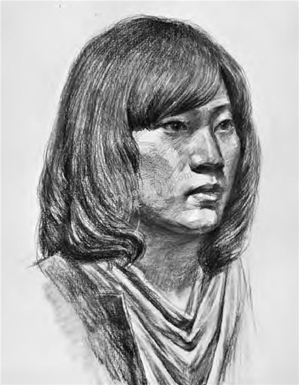 女性素描頭像寫(xiě)生畫(huà)法 步驟四