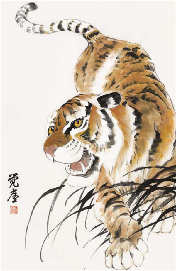 老虎的國(guó)畫畫法步驟