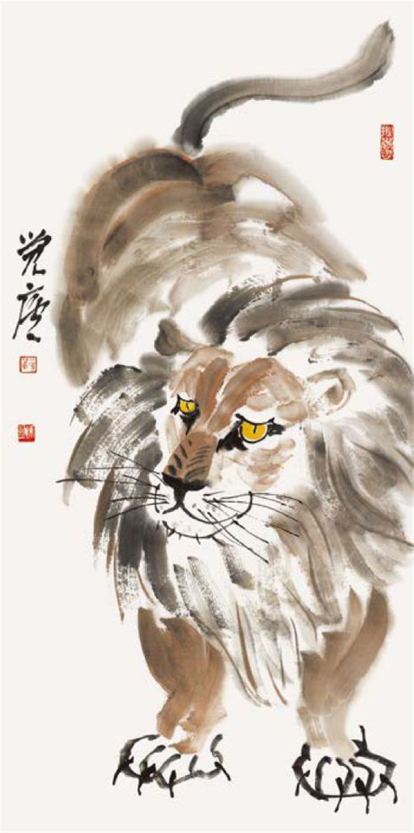 獅子的國(guó)畫(huà)畫(huà)法步驟