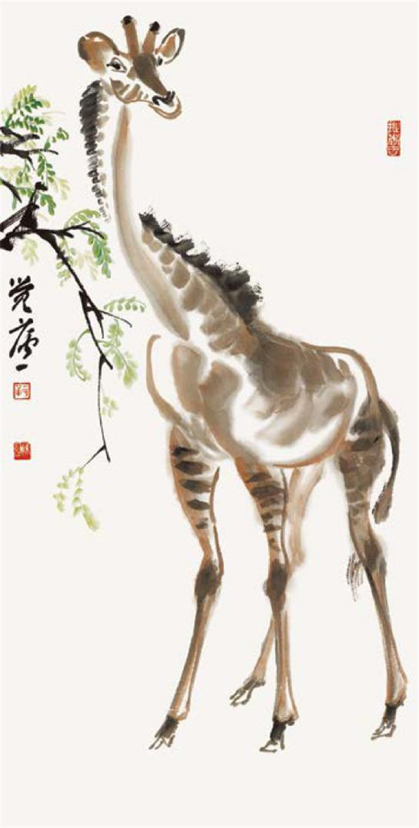 長頸鹿的國畫畫法步驟