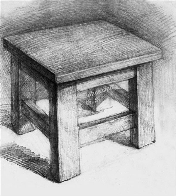 素描板凳的畫法步驟 完成圖
