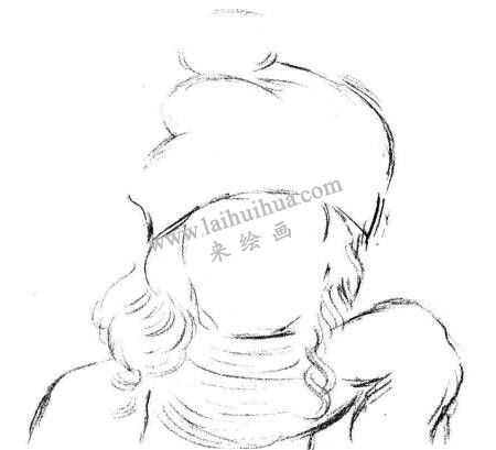 素描時(shí)尚的女孩畫(huà)法步驟 二