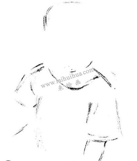 素描在沙灘玩的孩子畫(huà)法步驟 一