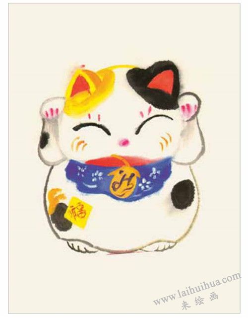 招財貓的畫法 步驟三