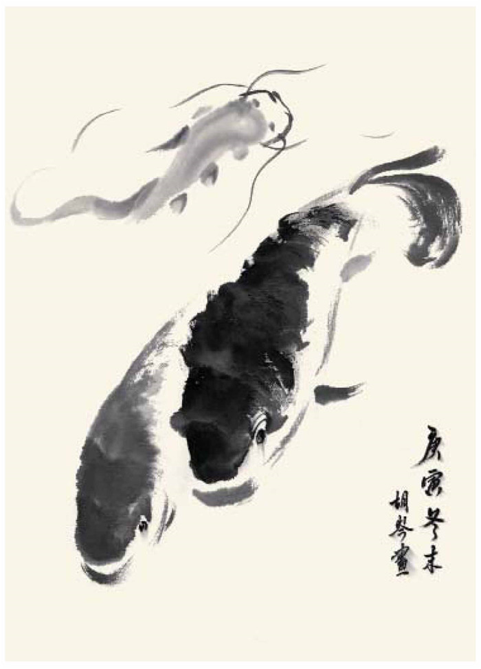 鯉魚和鯰魚的國畫畫法