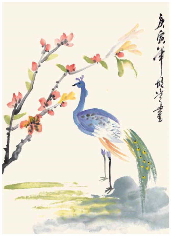 孔雀的國畫畫法