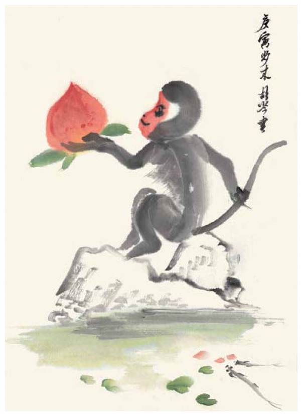 小猴祝壽國(guó)畫畫法