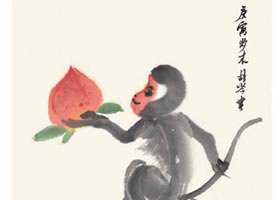 小猴祝壽國畫畫法