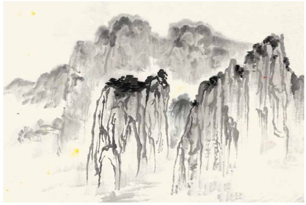 連綿的山巒國(guó)畫畫法