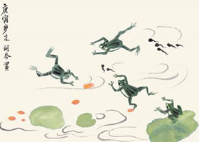 青蛙和蝌蚪的國(guó)畫(huà)畫(huà)法