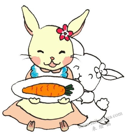 如何給小白兔上色？
