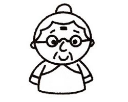 奶奶簡筆畫畫法步驟二