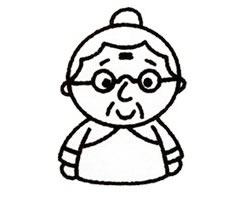 奶奶簡筆畫畫法步驟三