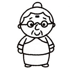 奶奶簡筆畫畫法步驟五