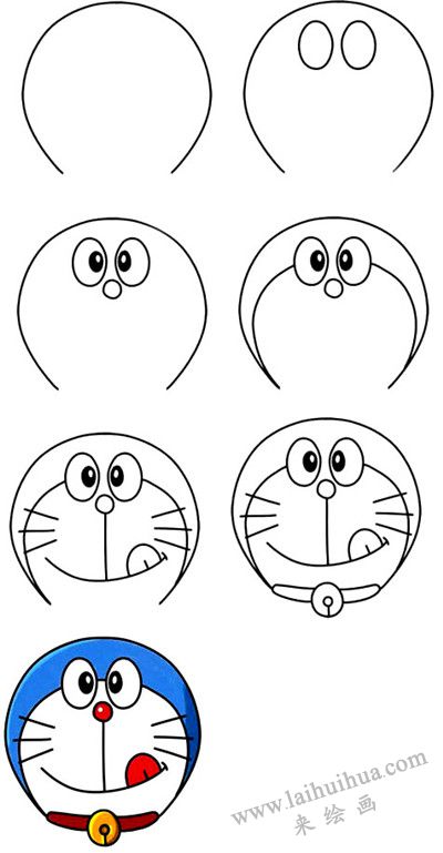 哆啦A夢(mèng)簡(jiǎn)筆畫畫法步驟