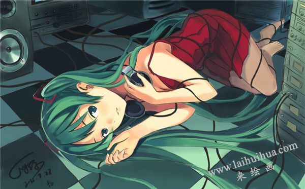 Painter繪制初音未來插畫步驟 九