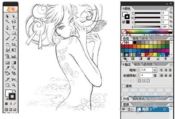 Illustrator繪制時(shí)尚插畫畫法步驟 二