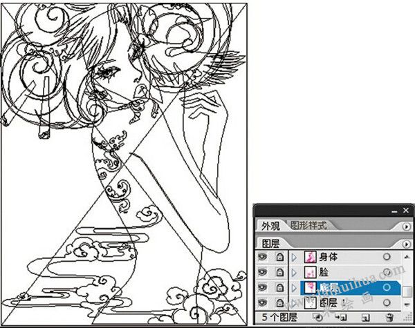 Illustrator繪制時(shí)尚插畫畫法步驟 六