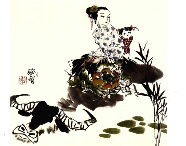 《回娘家》國(guó)畫(huà)畫(huà)法步驟