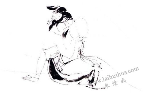 荷花、仕女國(guó)畫畫法步驟 01