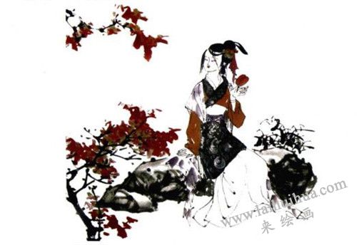 《紅葉題詩(shī)》國(guó)畫(huà)畫(huà)法步驟 四