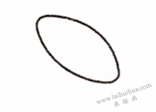 橢圓   牽牛花簡筆畫畫法步驟 01