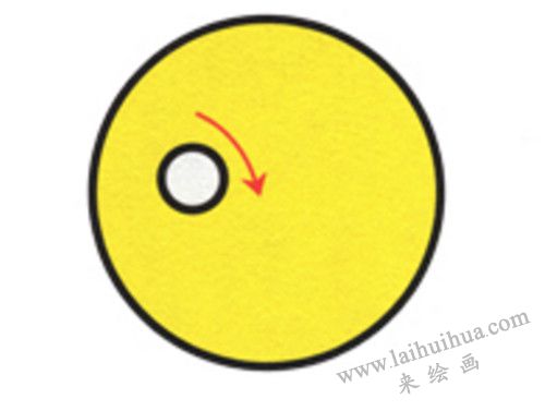 小圓眼睛   大黃鴨簡(jiǎn)筆畫畫法步驟 02