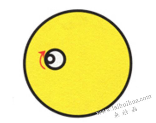 眼球 大黃鴨簡(jiǎn)筆畫畫法步驟03