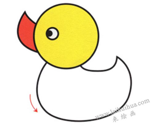 身體 大黃鴨簡(jiǎn)筆畫畫法步驟 05