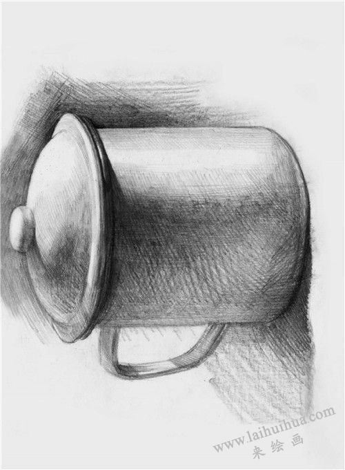 茶缸素描畫法步驟 完成圖