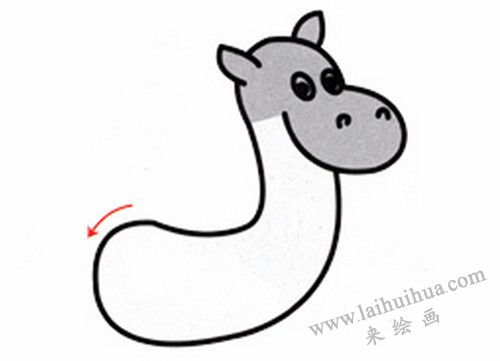 斑馬的身體，斑馬簡(jiǎn)筆畫畫法步驟二