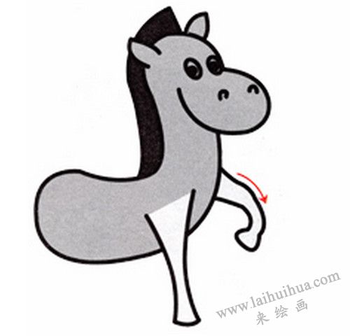 斑馬前腿，斑馬簡(jiǎn)筆畫畫法步驟四