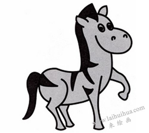 斑馬的尾巴，斑馬簡(jiǎn)筆畫畫法步驟六