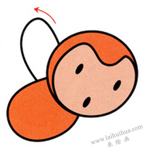 小蜜蜂的翅膀，小蜜蜂簡(jiǎn)筆畫(huà)畫(huà)法步驟四