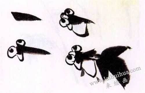 金魚水墨畫畫法