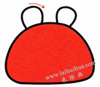 耳朵，螃蟹簡(jiǎn)筆畫(huà)畫(huà)法步驟二