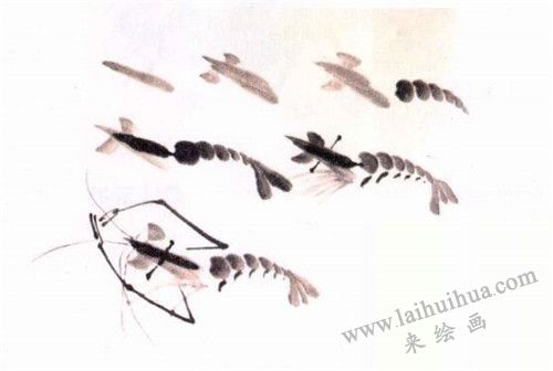 青蝦水墨畫畫法