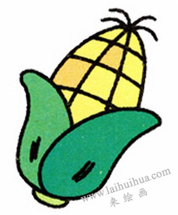 玉米簡(jiǎn)筆畫(huà)畫(huà)法步驟六