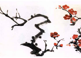 紅梅水墨畫(huà)畫(huà)法
