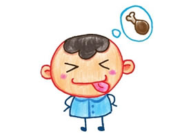 男孩色鉛筆簡(jiǎn)筆畫(huà)