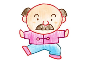 爺爺色鉛筆簡筆畫
