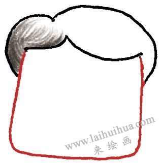 頭發(fā)，爸爸色鉛筆簡筆畫畫法步驟二