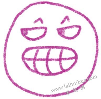 嘴巴，表情色鉛筆簡筆畫畫法步驟三