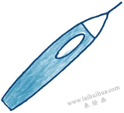 戰(zhàn)斗機色鉛筆簡筆畫畫法步驟二