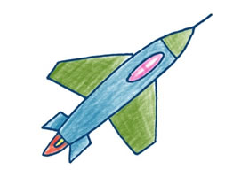 戰(zhàn)斗機(jī)色鉛筆簡(jiǎn)筆畫(huà)