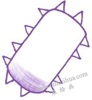 狼牙棒色鉛筆簡筆畫畫法步驟二
